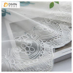 DIHIN HOME Blue and White Wheat Embroidered,Sheer Curtain,Grommet Window Curtain for Living Room ,52x63-inch,1 Panel Curtains custom curtains blackout curtains curtains for living room curtain fabric linen curtains