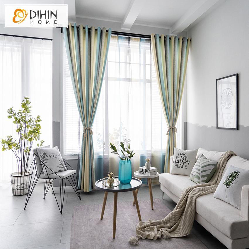 DIHIN HOME Blue Beige Black Printed,Blackout Grommet Window Curtain for Living Room ,52x63-inch,1 Panel Roman Shades Curtains Window Blinds custom curtains blackout curtains curtains for living room sheer curtains curtain fabric linen curtains kitchen curtains velvet curtains pinch pleat curtains bay window curtains outdoor curtains pleated curtains floral curtains dining room curtains kitchen valances drapes for bedroom patio curtains nursery curtains grommet curtains