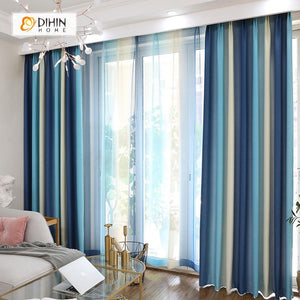 DIHIN HOME Blue Beige Printed，Blackout Grommet Window Curtain for Living Room ,52x63-inch,1 Panel Roman Shades Curtains Window Blinds custom curtains blackout curtains curtains for living room sheer curtains curtain fabric linen curtains kitchen curtains velvet curtains pinch pleat curtains bay window curtains outdoor curtains pleated curtains floral curtains dining room curtains kitchen valances drapes for bedroom patio curtains nursery curtains grommet curtains