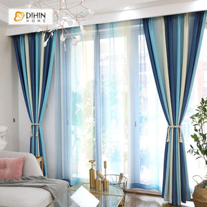 DIHIN HOME Blue Beige Printed，Blackout Grommet Window Curtain for Living Room ,52x63-inch,1 Panel Roman Shades Curtains Window Blinds custom curtains blackout curtains curtains for living room sheer curtains curtain fabric linen curtains kitchen curtains velvet curtains pinch pleat curtains bay window curtains outdoor curtains pleated curtains floral curtains dining room curtains kitchen valances drapes for bedroom patio curtains nursery curtains grommet curtains