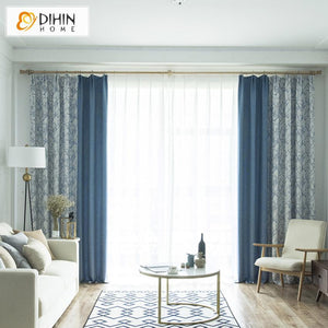 DIHIN HOME Blue Branch Printed,Blackout Grommet Window Curtain for Living Room ,52x63-inch,1 Panel Roman Shades Curtains Window Blinds custom curtains blackout curtains curtains for living room sheer curtains curtain fabric linen curtains kitchen curtains velvet curtains pinch pleat curtains bay window curtains outdoor curtains pleated curtains floral curtains dining room curtains kitchen valances drapes for bedroom patio curtains nursery curtains grommet curtains