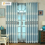 DIHIN HOME Blue Elegant Embroidered，Blackout Grommet Window Curtain for Living Room ,52x63-inch,1 Panel Roman Shades Curtains Window Blinds custom curtains blackout curtains curtains for living room sheer curtains curtain fabric linen curtains kitchen curtains velvet curtains pinch pleat curtains bay window curtains outdoor curtains pleated curtains floral curtains dining room curtains kitchen valances drapes for bedroom patio curtains nursery curtains grommet curtains