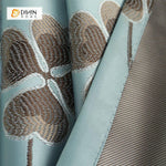 DIHIN HOME Blue Four-leaf Clovers Embroidered，Blackout Grommet Window Curtain for Living Room ,52x63-inch,1 Panel Roman Shades Curtains Window Blinds custom curtains blackout curtains curtains for living room sheer curtains curtain fabric linen curtains kitchen curtains velvet curtains pinch pleat curtains bay window curtains outdoor curtains pleated curtains floral curtains dining room curtains kitchen valances drapes for bedroom patio curtains nursery curtains grommet curtains