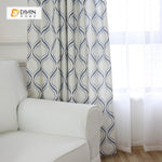 DIHIN HOME Blue Geometric Printed，Blackout Grommet Window Curtain for Living Room ,52x63-inch,1 Panel Roman Shades Curtains Window Blinds custom curtains blackout curtains curtains for living room sheer curtains curtain fabric linen curtains kitchen curtains velvet curtains pinch pleat curtains bay window curtains outdoor curtains pleated curtains floral curtains dining room curtains kitchen valances drapes for bedroom patio curtains nursery curtains grommet curtains