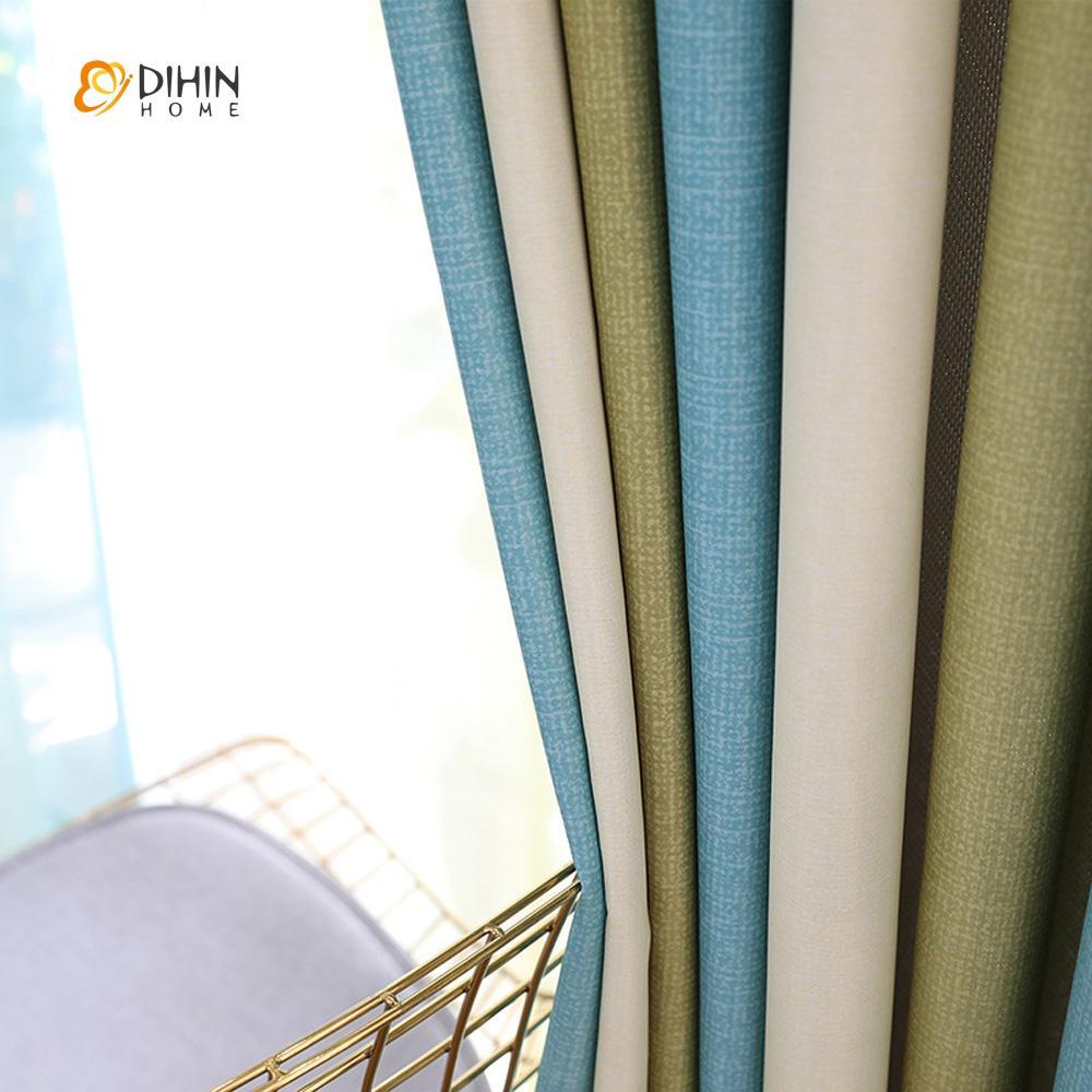 DIHIN HOME Blue Green Beige Printed，Blackout Grommet Window Curtain for Living Room ,52x63-inch,1 Panel Roman Shades Curtains Window Blinds custom curtains blackout curtains curtains for living room sheer curtains curtain fabric linen curtains kitchen curtains velvet curtains pinch pleat curtains bay window curtains outdoor curtains pleated curtains floral curtains dining room curtains kitchen valances drapes for bedroom patio curtains nursery curtains grommet curtains