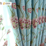 DIHIN HOME Blue High Quality Embroidered Valance ,Blackout Curtains Grommet Window Curtain for Living Room ,52x84-inch,1 Panel Curtains custom curtains blackout curtains curtains for living room curtain fabric linen curtains