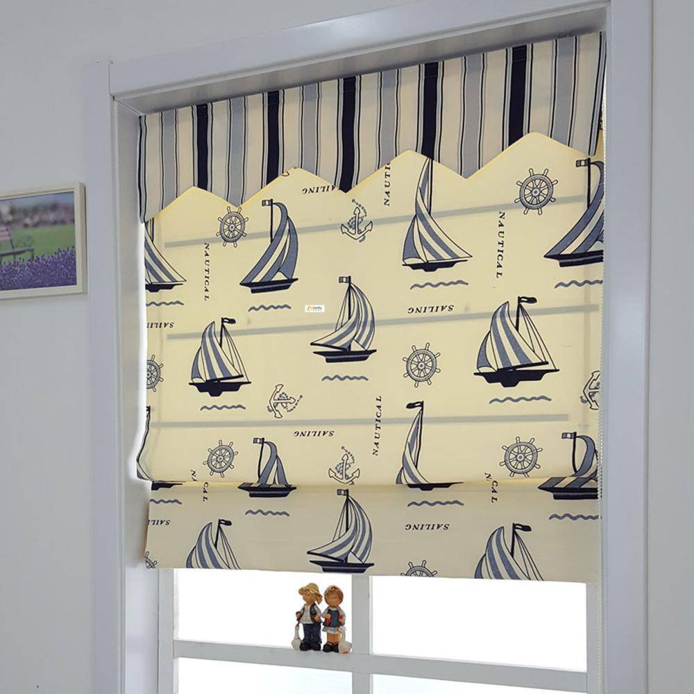 DIHIN HOME Blue Sailboat Printed Roman Shades ,Easy Install Washable Curtains ,Customized Window Curtain Drape, 24"W X 64"H Roman Shades Curtains Window Blinds custom curtains blackout curtains curtains for living room sheer curtains curtain fabric linen curtains kitchen curtains velvet curtains pinch pleat curtains bay window curtains outdoor curtains pleated curtains floral curtains dining room curtains kitchen valances drapes for bedroom patio curtains nursery curtains grommet curtains