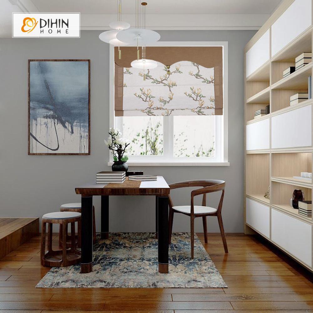 DIHIN HOME Branch and Flower Printed Roman Shades ,Easy Install Washable Curtains ,Customized Window Curtain Drape, 24"W X 64"H Roman Shades Curtains Window Blinds custom curtains blackout curtains curtains for living room sheer curtains curtain fabric linen curtains kitchen curtains velvet curtains pinch pleat curtains bay window curtains outdoor curtains pleated curtains floral curtains dining room curtains kitchen valances drapes for bedroom patio curtains nursery curtains grommet curtains