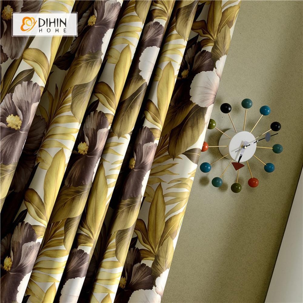 DIHIN HOME Bright Flowers Printed ,Polyester,Blackout Grommet Window Curtain for Living Room ,52x63-inch,1 Panel Roman Shades Curtains Window Blinds custom curtains blackout curtains curtains for living room sheer curtains curtain fabric linen curtains kitchen curtains velvet curtains pinch pleat curtains bay window curtains outdoor curtains pleated curtains floral curtains dining room curtains kitchen valances drapes for bedroom patio curtains nursery curtains grommet curtains