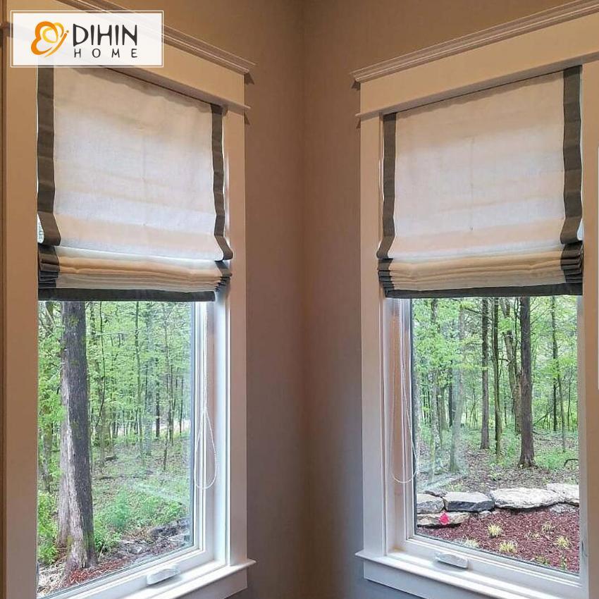 DIHIN HOME Brown Edge Printed Roman Shades ,Easy Install Washable Curtains ,Customized Window Curtain Drape, 24"W X 64" Roman Shades Curtains Window Blinds custom curtains blackout curtains curtains for living room sheer curtains curtain fabric linen curtains kitchen curtains velvet curtains pinch pleat curtains bay window curtains outdoor curtains pleated curtains floral curtains dining room curtains kitchen valances drapes for bedroom patio curtains nursery curtains grommet curtains