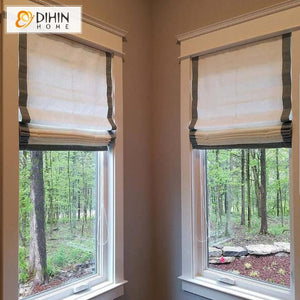 DIHIN HOME Brown Edge Printed Roman Shades ,Easy Install Washable Curtains ,Customized Window Curtain Drape, 24"W X 64" Roman Shades Curtains Window Blinds custom curtains blackout curtains curtains for living room sheer curtains curtain fabric linen curtains kitchen curtains velvet curtains pinch pleat curtains bay window curtains outdoor curtains pleated curtains floral curtains dining room curtains kitchen valances drapes for bedroom patio curtains nursery curtains grommet curtains