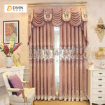 DIHIN HOME Brown Exquisite Luxurious Embroidered Valance ,Blackout Curtains Grommet Window Curtain for Living Room ,52x84-inch,1 Panel Curtains custom curtains blackout curtains curtains for living room curtain fabric linen curtains