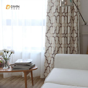 DIHIN HOME Brown Geometry Printed，Blackout Grommet Window Curtain for Living Room ,52x63-inch,1 Panel Roman Shades Curtains Window Blinds custom curtains blackout curtains curtains for living room sheer curtains curtain fabric linen curtains kitchen curtains velvet curtains pinch pleat curtains bay window curtains outdoor curtains pleated curtains floral curtains dining room curtains kitchen valances drapes for bedroom patio curtains nursery curtains grommet curtains