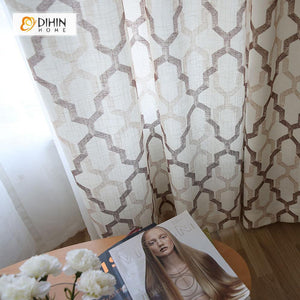 DIHIN HOME Brown Geometry Printed，Blackout Grommet Window Curtain for Living Room ,52x63-inch,1 Panel Roman Shades Curtains Window Blinds custom curtains blackout curtains curtains for living room sheer curtains curtain fabric linen curtains kitchen curtains velvet curtains pinch pleat curtains bay window curtains outdoor curtains pleated curtains floral curtains dining room curtains kitchen valances drapes for bedroom patio curtains nursery curtains grommet curtains