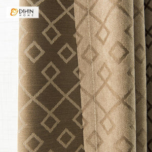 DIHIN HOME Brown Geometry Printed，Blackout Grommet Window Curtain for Living Room ,52x63-inch,1 Panel Roman Shades Curtains Window Blinds custom curtains blackout curtains curtains for living room sheer curtains curtain fabric linen curtains kitchen curtains velvet curtains pinch pleat curtains bay window curtains outdoor curtains pleated curtains floral curtains dining room curtains kitchen valances drapes for bedroom patio curtains nursery curtains grommet curtains