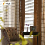 DIHIN HOME Brown Grid Printed，Blackout Grommet Window Curtain for Living Room ,52x63-inch,1 Panel Roman Shades Curtains Window Blinds custom curtains blackout curtains curtains for living room sheer curtains curtain fabric linen curtains kitchen curtains velvet curtains pinch pleat curtains bay window curtains outdoor curtains pleated curtains floral curtains dining room curtains kitchen valances drapes for bedroom patio curtains nursery curtains grommet curtains