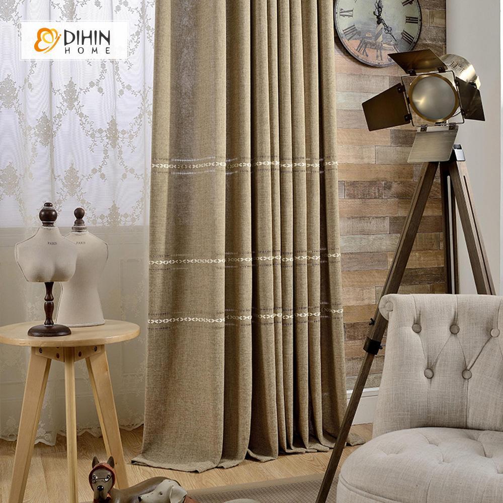DIHIN HOME Brown Simplicity Printed ,Blackout Grommet Window Curtain for Living Room ,52x63-inch,1 Panel Roman Shades Curtains Window Blinds custom curtains blackout curtains curtains for living room sheer curtains curtain fabric linen curtains kitchen curtains velvet curtains pinch pleat curtains bay window curtains outdoor curtains pleated curtains floral curtains dining room curtains kitchen valances drapes for bedroom patio curtains nursery curtains grommet curtains