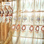 DIHIN HOME Brown Velvet Exquisite Luxury Embroidered Valance ,Blackout Curtains Grommet Window Curtain for Living Room ,52x84-inch,1 Panel Curtains custom curtains blackout curtains curtains for living room curtain fabric linen curtains