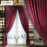 DIHIN HOME Burgandy Color Velvet Luxurious Valance,Blackout Curtains Grommet Window Curtain for Living Room,1 Panel Roman Shades Curtains Window Blinds custom curtains blackout curtains curtains for living room sheer curtains curtain fabric linen curtains kitchen curtains velvet curtains pinch pleat curtains bay window curtains outdoor curtains pleated curtains floral curtains dining room curtains kitchen valances drapes for bedroom patio curtains nursery curtains grommet curtains