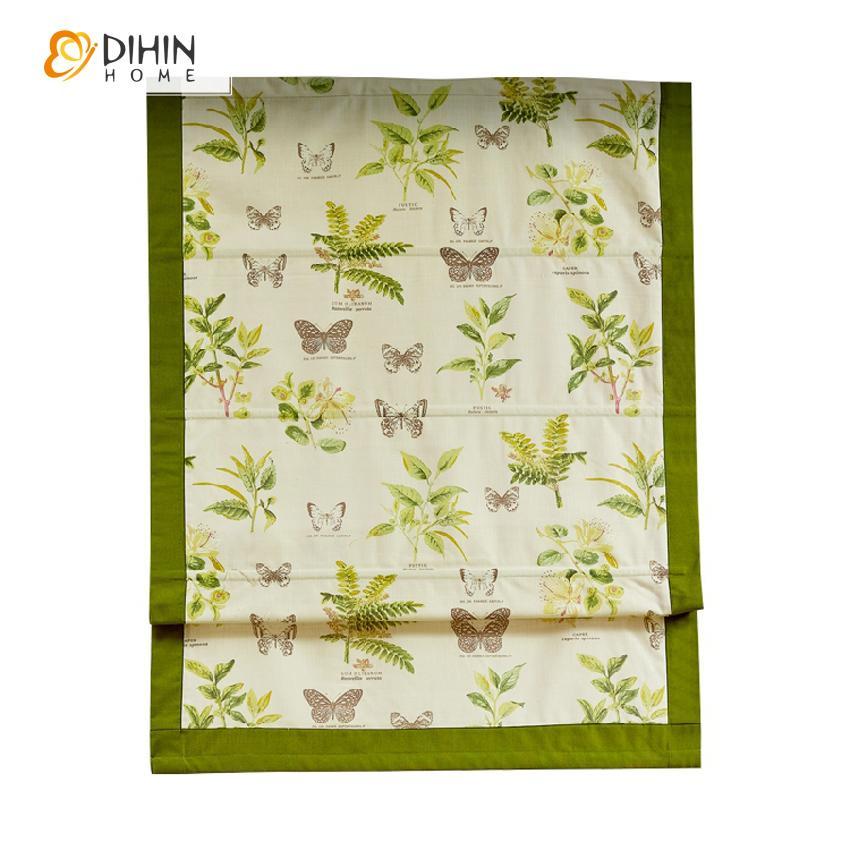 DIHIN HOME Butterfly and Plant Printed Roman Shades,Easy Install Washable Curtains ,Customized Window Curtain Drape, 24"W X 64" Roman Shades Curtains Window Blinds custom curtains blackout curtains curtains for living room sheer curtains curtain fabric linen curtains kitchen curtains velvet curtains pinch pleat curtains bay window curtains outdoor curtains pleated curtains floral curtains dining room curtains kitchen valances drapes for bedroom patio curtains nursery curtains grommet curtains