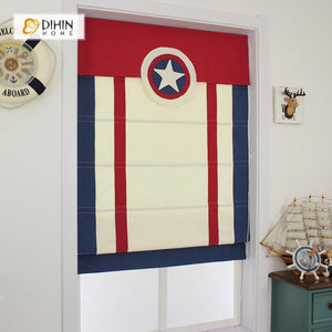 DIHIN HOME Captain America Color Printed Roman Shades ,Easy Install Washable Curtains ,Customized Window Curtain Drape, 24"W X 64"H Roman Shades Curtains Window Blinds custom curtains blackout curtains curtains for living room sheer curtains curtain fabric linen curtains kitchen curtains velvet curtains pinch pleat curtains bay window curtains outdoor curtains pleated curtains floral curtains dining room curtains kitchen valances drapes for bedroom patio curtains nursery curtains grommet curtains