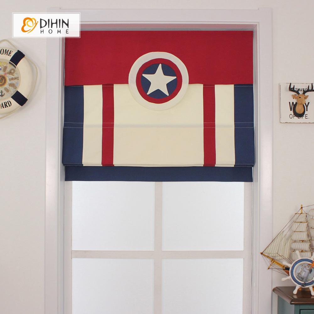 DIHIN HOME Captain America Color Printed Roman Shades ,Easy Install Washable Curtains ,Customized Window Curtain Drape, 24"W X 64"H Roman Shades Curtains Window Blinds custom curtains blackout curtains curtains for living room sheer curtains curtain fabric linen curtains kitchen curtains velvet curtains pinch pleat curtains bay window curtains outdoor curtains pleated curtains floral curtains dining room curtains kitchen valances drapes for bedroom patio curtains nursery curtains grommet curtains