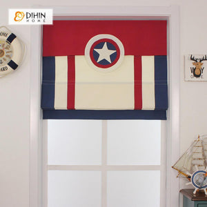 DIHIN HOME Captain America Color Printed Roman Shades ,Easy Install Washable Curtains ,Customized Window Curtain Drape, 24"W X 64"H Roman Shades Curtains Window Blinds custom curtains blackout curtains curtains for living room sheer curtains curtain fabric linen curtains kitchen curtains velvet curtains pinch pleat curtains bay window curtains outdoor curtains pleated curtains floral curtains dining room curtains kitchen valances drapes for bedroom patio curtains nursery curtains grommet curtains