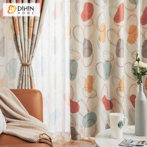 DIHIN HOME Cartoon Abstract Geometric,Blackout Curtains Grommet Window Curtain for Living Room,52x63-inch,1 Panel Roman Shades Curtains Window Blinds custom curtains blackout curtains curtains for living room sheer curtains curtain fabric linen curtains kitchen curtains velvet curtains pinch pleat curtains bay window curtains outdoor curtains pleated curtains floral curtains dining room curtains kitchen valances drapes for bedroom patio curtains nursery curtains grommet curtains
