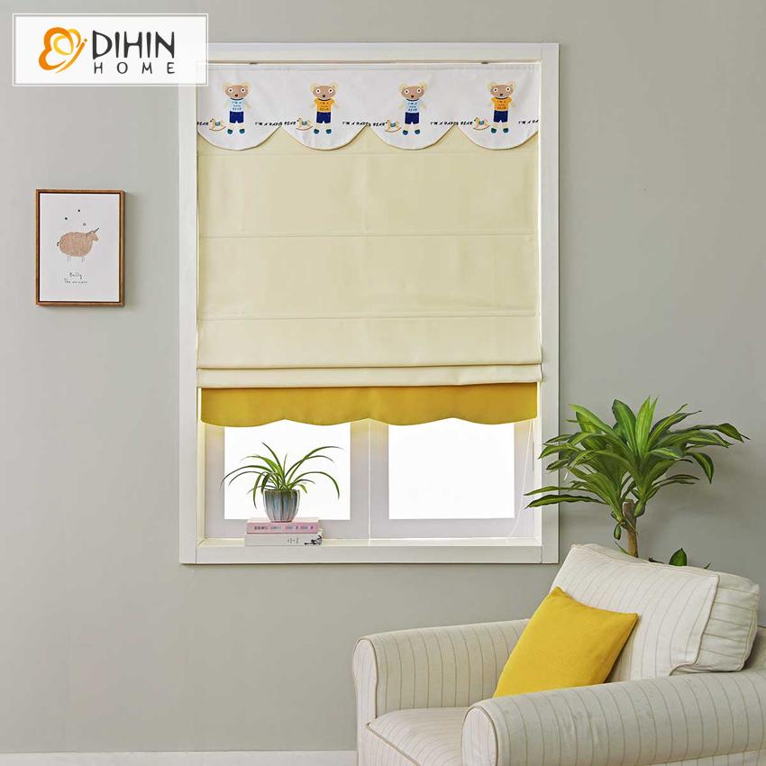 DIHIN HOME Cartoon Beige Bear Printed Roman Shades ,Easy Install Washable Curtains ,Customized Window Curtain Drape, 24"W X 64"H Roman Shades Curtains Window Blinds custom curtains blackout curtains curtains for living room sheer curtains curtain fabric linen curtains kitchen curtains velvet curtains pinch pleat curtains bay window curtains outdoor curtains pleated curtains floral curtains dining room curtains kitchen valances drapes for bedroom patio curtains nursery curtains grommet curtains