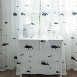 DIHIN HOME Cartoon Black Whale Cotton Linen Embroidered Day Curtain ,Sheer Curtain, Grommet Window Curtain for Living Room ,52x63-inch,1 Panel Roman Shades Curtains Window Blinds custom curtains blackout curtains curtains for living room sheer curtains curtain fabric linen curtains kitchen curtains velvet curtains pinch pleat curtains bay window curtains outdoor curtains pleated curtains floral curtains dining room curtains kitchen valances drapes for bedroom patio curtains nursery curtains grommet curtains