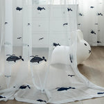 DIHIN HOME Cartoon Black Whale Cotton Linen Embroidered Day Curtain ,Sheer Curtain, Grommet Window Curtain for Living Room ,52x63-inch,1 Panel Roman Shades Curtains Window Blinds custom curtains blackout curtains curtains for living room sheer curtains curtain fabric linen curtains kitchen curtains velvet curtains pinch pleat curtains bay window curtains outdoor curtains pleated curtains floral curtains dining room curtains kitchen valances drapes for bedroom patio curtains nursery curtains grommet curtains