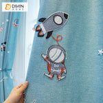 DIHIN HOME Cartoon Blue Color Astronaut Embroidered,Blackout Grommet Window Curtain for Living Room ,52x63-inch,1 Panel Roman Shades Curtains Window Blinds custom curtains blackout curtains curtains for living room sheer curtains curtain fabric linen curtains kitchen curtains velvet curtains pinch pleat curtains bay window curtains outdoor curtains pleated curtains floral curtains dining room curtains kitchen valances drapes for bedroom patio curtains nursery curtains grommet curtains