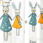DIHIN HOME Cartoon Blue Color Embroidered Rabbits,Blackout Curtains Grommet Window Curtain for Living Room ,52x63-inch,1 Panel Roman Shades Curtains Window Blinds custom curtains blackout curtains curtains for living room sheer curtains curtain fabric linen curtains kitchen curtains velvet curtains pinch pleat curtains bay window curtains outdoor curtains pleated curtains floral curtains dining room curtains kitchen valances drapes for bedroom patio curtains nursery curtains grommet curtains