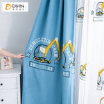 DIHIN HOME Cartoon Blue Color Excavator Embroidered,Blackout Grommet Window Curtain for Living Room ,52x63-inch,1 Panel Roman Shades Curtains Window Blinds custom curtains blackout curtains curtains for living room sheer curtains curtain fabric linen curtains kitchen curtains velvet curtains pinch pleat curtains bay window curtains outdoor curtains pleated curtains floral curtains dining room curtains kitchen valances drapes for bedroom patio curtains nursery curtains grommet curtains
