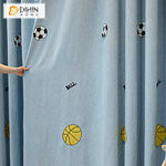 DIHIN HOME Cartoon Blue Color Football Embroidered,Blackout Grommet Window Curtain for Living Room ,52x63-inch,1 Panel Roman Shades Curtains Window Blinds custom curtains blackout curtains curtains for living room sheer curtains curtain fabric linen curtains kitchen curtains velvet curtains pinch pleat curtains bay window curtains outdoor curtains pleated curtains floral curtains dining room curtains kitchen valances drapes for bedroom patio curtains nursery curtains grommet curtains