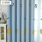 DIHIN HOME Cartoon Blue Color Football Embroidered,Blackout Grommet Window Curtain for Living Room ,52x63-inch,1 Panel Roman Shades Curtains Window Blinds custom curtains blackout curtains curtains for living room sheer curtains curtain fabric linen curtains kitchen curtains velvet curtains pinch pleat curtains bay window curtains outdoor curtains pleated curtains floral curtains dining room curtains kitchen valances drapes for bedroom patio curtains nursery curtains grommet curtains