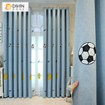 DIHIN HOME Cartoon Blue Color Football Embroidered,Blackout Grommet Window Curtain for Living Room ,52x63-inch,1 Panel Roman Shades Curtains Window Blinds custom curtains blackout curtains curtains for living room sheer curtains curtain fabric linen curtains kitchen curtains velvet curtains pinch pleat curtains bay window curtains outdoor curtains pleated curtains floral curtains dining room curtains kitchen valances drapes for bedroom patio curtains nursery curtains grommet curtains