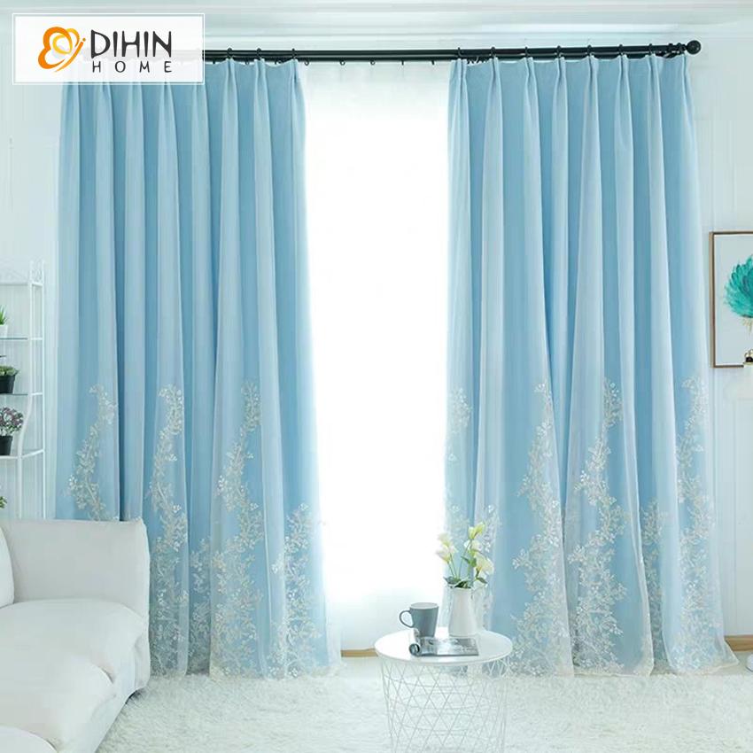 DIHIN HOME Cartoon Blue Color Lace Curtains,Blackout Grommet Window Curtain for Living Room ,52x63-inch,1 Panel Roman Shades Curtains Window Blinds custom curtains blackout curtains curtains for living room sheer curtains curtain fabric linen curtains kitchen curtains velvet curtains pinch pleat curtains bay window curtains outdoor curtains pleated curtains floral curtains dining room curtains kitchen valances drapes for bedroom patio curtains nursery curtains grommet curtains