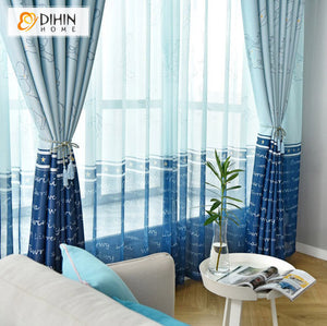 DIHIN HOME Cartoon Blue Color Printed,Blackout Curtains Grommet Window Curtain for Living Room ,52x63-inch,1 Panel Roman Shades Curtains Window Blinds custom curtains blackout curtains curtains for living room sheer curtains curtain fabric linen curtains kitchen curtains velvet curtains pinch pleat curtains bay window curtains outdoor curtains pleated curtains floral curtains dining room curtains kitchen valances drapes for bedroom patio curtains nursery curtains grommet curtains