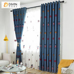DIHIN HOME Cartoon Blue Embroidered,Blackout Curtains Grommet Window Curtain for Living Room,52x63-inch,1 Panel Roman Shades Curtains Window Blinds custom curtains blackout curtains curtains for living room sheer curtains curtain fabric linen curtains kitchen curtains velvet curtains pinch pleat curtains bay window curtains outdoor curtains pleated curtains floral curtains dining room curtains kitchen valances drapes for bedroom patio curtains nursery curtains grommet curtains