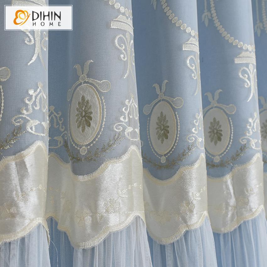 DIHIN HOME Cartoon Blue Embroidered Curtains,Blackout Grommet Window Curtain for Living Room ,52x63-inch,1 Panel Roman Shades Curtains Window Blinds custom curtains blackout curtains curtains for living room sheer curtains curtain fabric linen curtains kitchen curtains velvet curtains pinch pleat curtains bay window curtains outdoor curtains pleated curtains floral curtains dining room curtains kitchen valances drapes for bedroom patio curtains nursery curtains grommet curtains