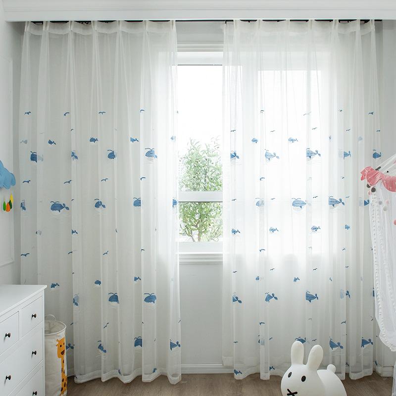 DIHIN HOME Cartoon Blue Whale Cotton Linen Embroidered Day Curtain ,Sheer Curtain, Grommet Window Curtain for Living Room ,52x63-inch,1 Panel Roman Shades Curtains Window Blinds custom curtains blackout curtains curtains for living room sheer curtains curtain fabric linen curtains kitchen curtains velvet curtains pinch pleat curtains bay window curtains outdoor curtains pleated curtains floral curtains dining room curtains kitchen valances drapes for bedroom patio curtains nursery curtains grommet curtains