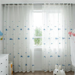 DIHIN HOME Cartoon Blue Whale Cotton Linen Embroidered Day Curtain ,Sheer Curtain, Grommet Window Curtain for Living Room ,52x63-inch,1 Panel Roman Shades Curtains Window Blinds custom curtains blackout curtains curtains for living room sheer curtains curtain fabric linen curtains kitchen curtains velvet curtains pinch pleat curtains bay window curtains outdoor curtains pleated curtains floral curtains dining room curtains kitchen valances drapes for bedroom patio curtains nursery curtains grommet curtains