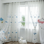 DIHIN HOME Cartoon Blue Whale Cotton Linen Embroidered Day Curtain ,Sheer Curtain, Grommet Window Curtain for Living Room ,52x63-inch,1 Panel Roman Shades Curtains Window Blinds custom curtains blackout curtains curtains for living room sheer curtains curtain fabric linen curtains kitchen curtains velvet curtains pinch pleat curtains bay window curtains outdoor curtains pleated curtains floral curtains dining room curtains kitchen valances drapes for bedroom patio curtains nursery curtains grommet curtains