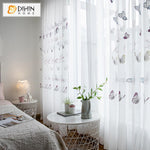 DIHIN HOME Cartoon Butterfly Embroidery Window Screening ,Sheer Curtain, Grommet Window Curtain for Living Room ,52x63-inch,1 Panel Roman Shades Curtains Window Blinds custom curtains blackout curtains curtains for living room sheer curtains curtain fabric linen curtains kitchen curtains velvet curtains pinch pleat curtains bay window curtains outdoor curtains pleated curtains floral curtains dining room curtains kitchen valances drapes for bedroom patio curtains nursery curtains grommet curtains