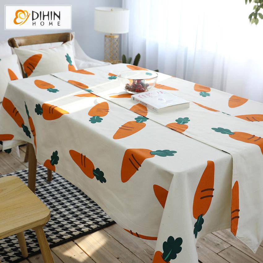 DIHIN HOME Cartoon Carrot Printed Tablecloth For Rectangle Tables,Custom Washed Linen Tablecloth,Handmade Rectangle Table Cover Roman Shades Curtains Window Blinds custom curtains blackout curtains curtains for living room sheer curtains curtain fabric linen curtains kitchen curtains velvet curtains pinch pleat curtains bay window curtains outdoor curtains pleated curtains floral curtains dining room curtains kitchen valances drapes for bedroom patio curtains nursery curtains grommet curtains