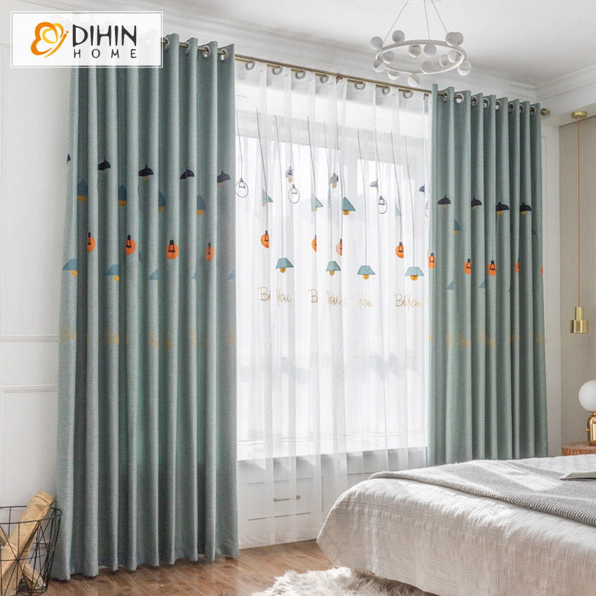 DIHIN HOME Cartoon Chandelier Embroidered ,Blackout Grommet Window Curtain for Living Room ,52x63-inch,1 Panel Roman Shades Curtains Window Blinds custom curtains blackout curtains curtains for living room sheer curtains curtain fabric linen curtains kitchen curtains velvet curtains pinch pleat curtains bay window curtains outdoor curtains pleated curtains floral curtains dining room curtains kitchen valances drapes for bedroom patio curtains nursery curtains grommet curtains