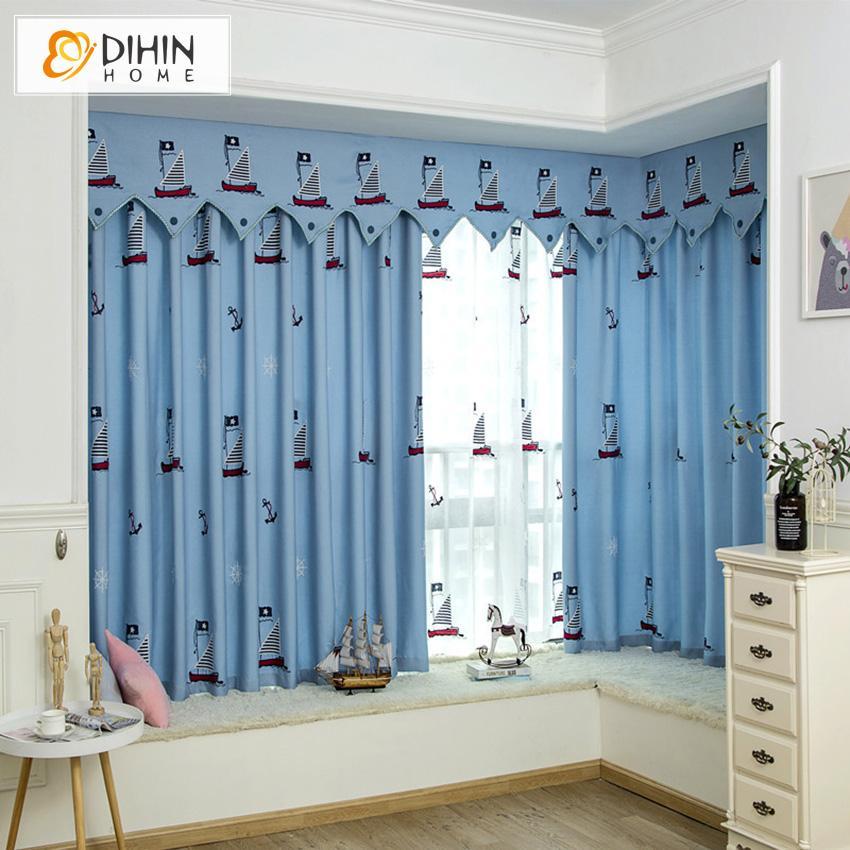 DIHIN HOME Cartoon Children Boat Embroidered Valance ,Blackout Curtains Grommet Window Curtain for Living Room ,52x84-inch,1 Panel Roman Shades Curtains Window Blinds custom curtains blackout curtains curtains for living room sheer curtains curtain fabric linen curtains kitchen curtains velvet curtains pinch pleat curtains bay window curtains outdoor curtains pleated curtains floral curtains dining room curtains kitchen valances drapes for bedroom patio curtains nursery curtains grommet curtains