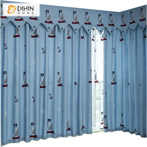 DIHIN HOME Cartoon Children Boat Embroidered Valance ,Blackout Curtains Grommet Window Curtain for Living Room ,52x84-inch,1 Panel Roman Shades Curtains Window Blinds custom curtains blackout curtains curtains for living room sheer curtains curtain fabric linen curtains kitchen curtains velvet curtains pinch pleat curtains bay window curtains outdoor curtains pleated curtains floral curtains dining room curtains kitchen valances drapes for bedroom patio curtains nursery curtains grommet curtains