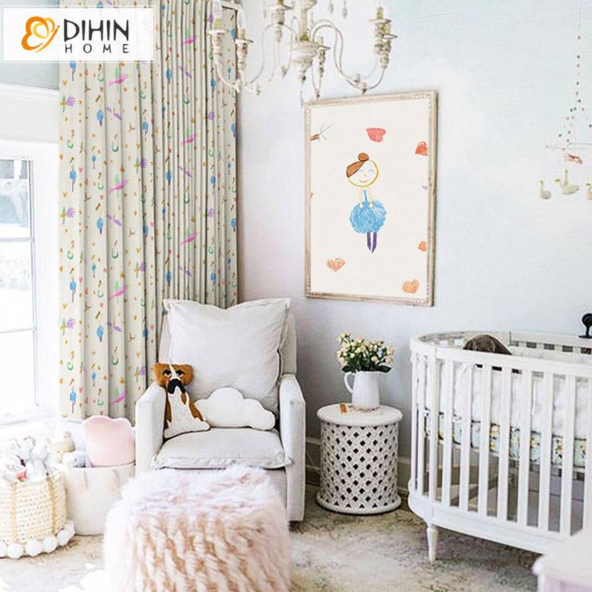 DIHIN HOME Cartoon Children Calligraphy Printed,Blackout Grommet Window Curtain for Living Room Roman Shades Curtains Window Blinds custom curtains blackout curtains curtains for living room sheer curtains curtain fabric linen curtains kitchen curtains velvet curtains pinch pleat curtains bay window curtains outdoor curtains pleated curtains floral curtains dining room curtains kitchen valances drapes for bedroom patio curtains nursery curtains grommet curtains